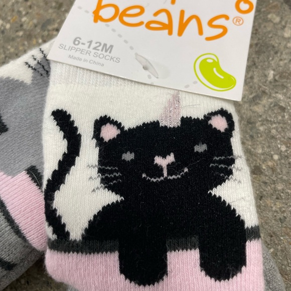 NWT Jumping Beans Unicorn Kitty Slipper Socks, size 6-12 months - Picture 3 of 7